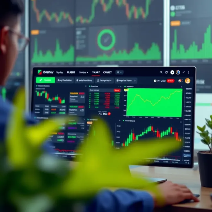 SmartTrader platform dashboard showing various trading instruments and market charts