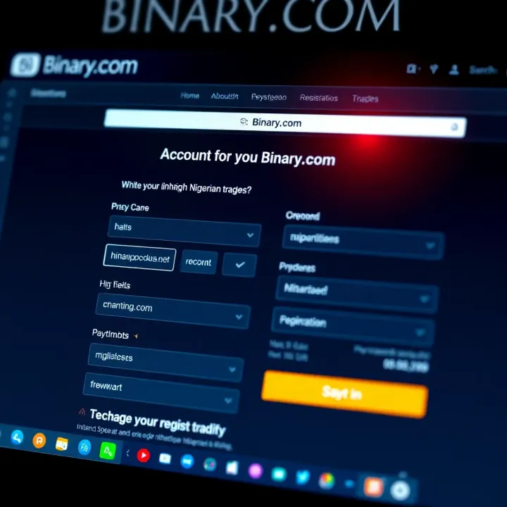 Binary.com Account Registration Interface for Nigerian Traders Screenshot of Binary.com account registration page showing form fields for Nigerian traders