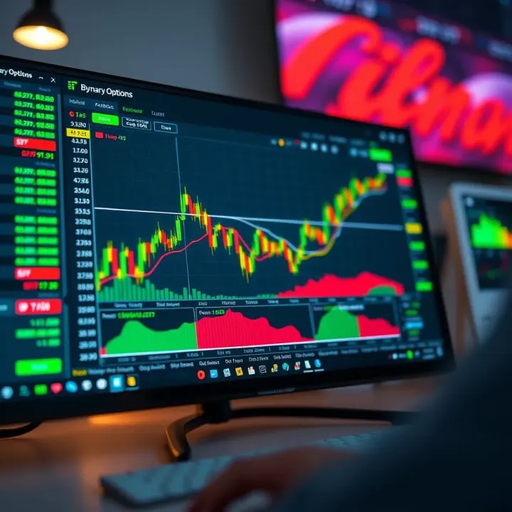 Overview of binary options trading interface integrated with TradingView analysis on a Nigerian local trading platform