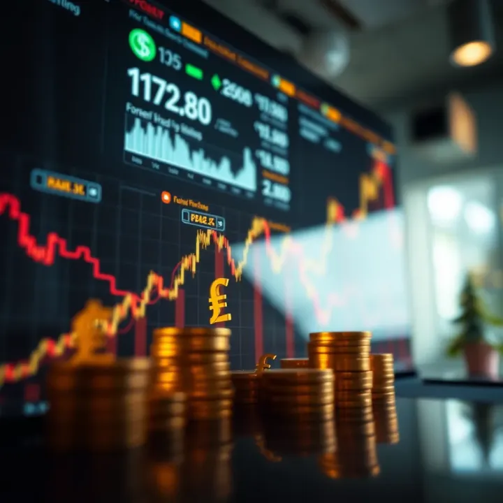 Graph illustrating upward trends and currency symbols representing successful forex strategies
