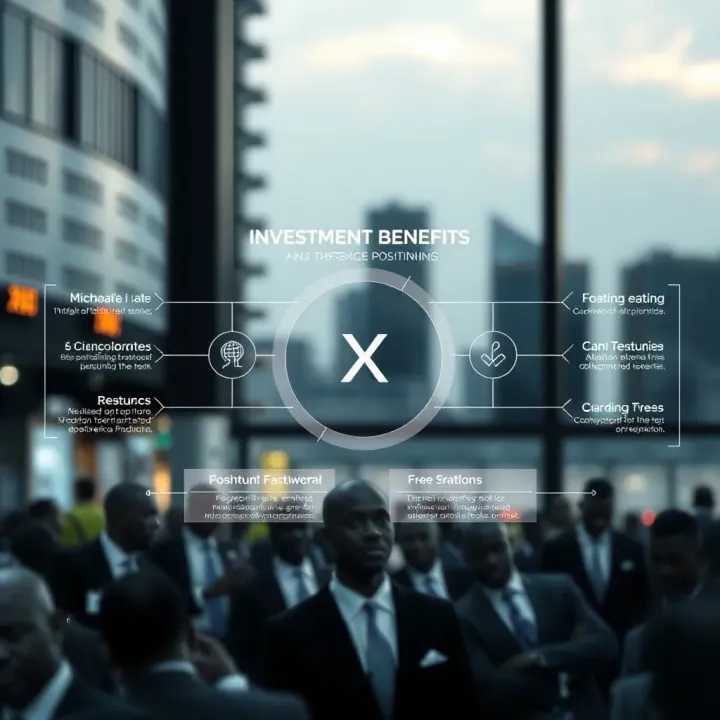 Investment Benefits and Strategic Positioning of X Empire Diagram illustrating key features and benefits of investing in X Empire within Nigeria's evolving financial environment