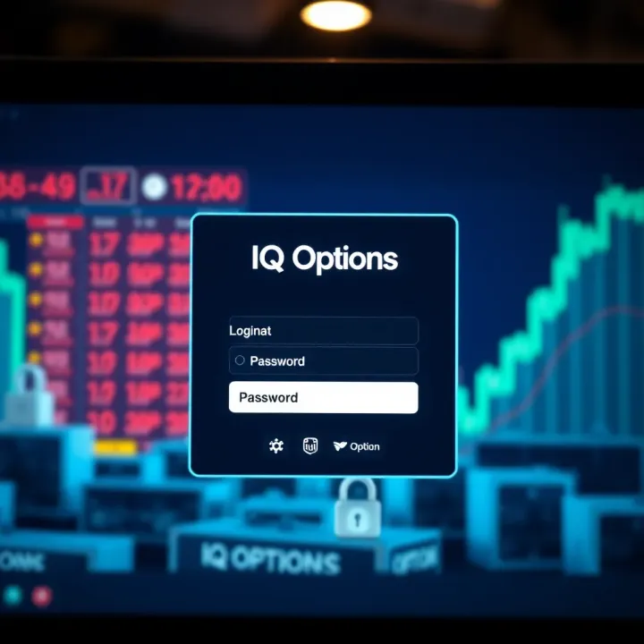 IQ Options Login Interface for Nigerian Traders Secure login interface of IQ Options platform showing username and password fields