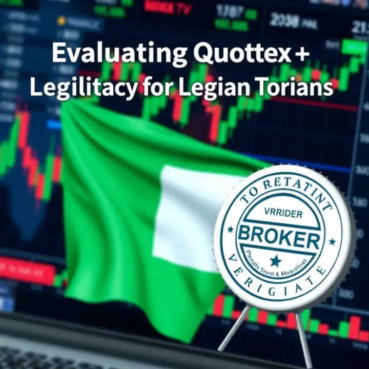 Illustration of Nigerian flag alongside financial graphs and a digital broker verification badge