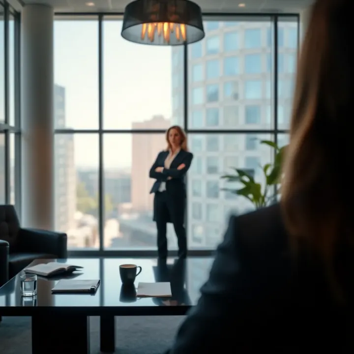 Modern office setting symbolizing corporate leadership and philanthropy