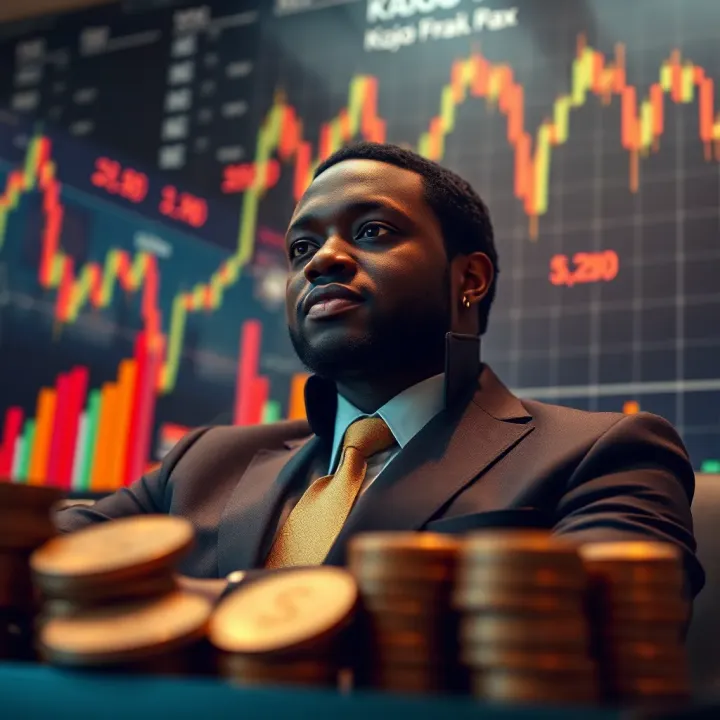 Illustration of financial charts and currency symbols representing forex trading income