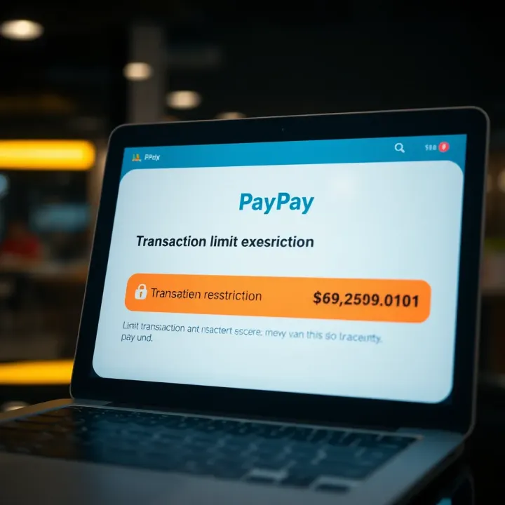 Secure Payment Interface Highlighting Transaction Restrictions Illustration of a secure online payment interface highlighting limits on transaction amounts