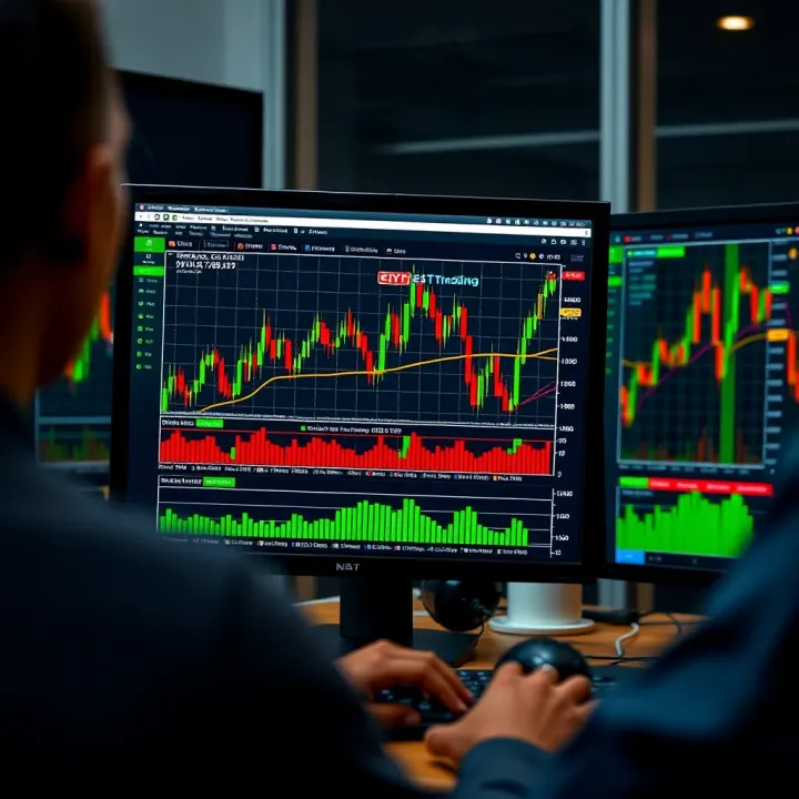Screen displaying trading platform interface with charts and currency pairs relevant to Nigerian traders