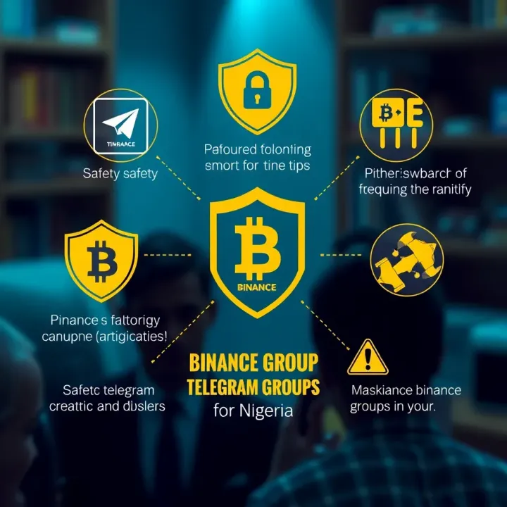 Safety Measures for Binance Telegram Group Users in Nigeria Visual representation of security tips for Nigerian crypto users, featuring shield icons and symbols of caution to emphasize safety in telegram group participation