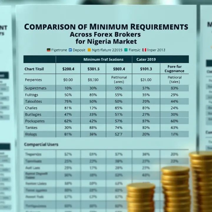 Comparison chart illustrating minimum deposit requirements among top forex brokers for Nigerian users