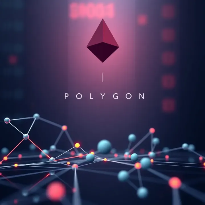 Polygon Blockchain Network Scalability and Market Adoption Visual representation of Polygon's blockchain network highlighting its scalability and adoption in the crypto ecosystem