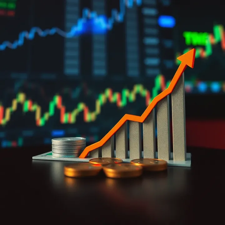 Graph showing upward trend in forex trading with Nigerian currency symbols
