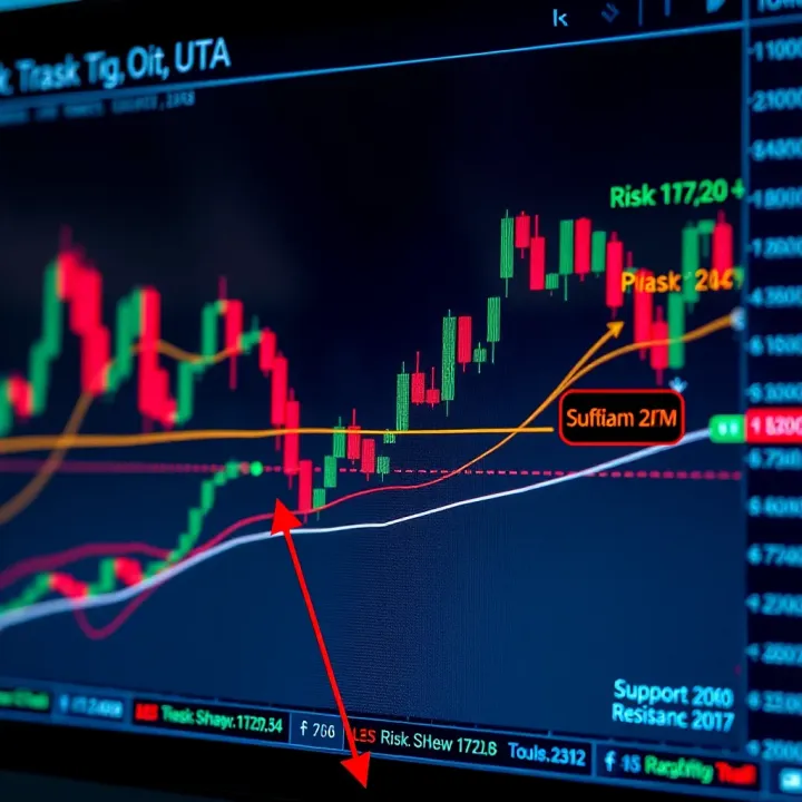 Risk Management Techniques with Key Support and Resistance Levels in Binary TradingView Graph depicting risk management strategies with annotated support and resistance levels on a trading chart