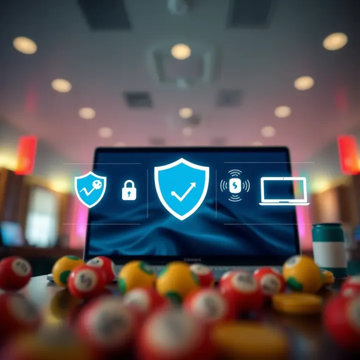 Graphic depicting secure online platforms for playing daily lotteries in Nigeria with icons of shields and digital devices