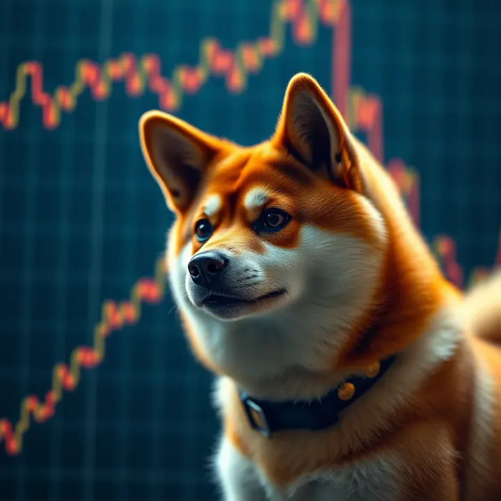 Graph showing upward and downward trends of Shiba Inu cryptocurrency price over time