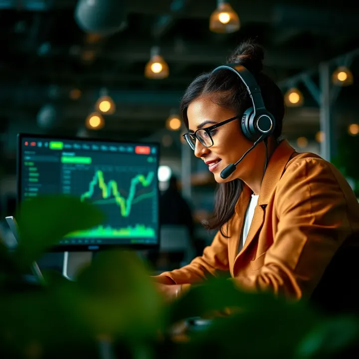 Customer support agent assisting a client through a digital communication channel