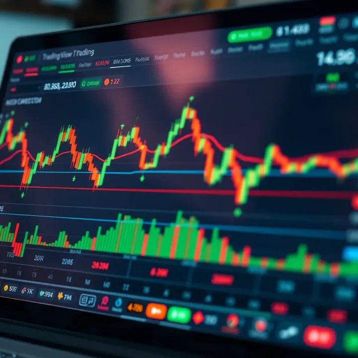 Interactive chart on TradingView displaying currency pair trends with technical indicators for trading analysis