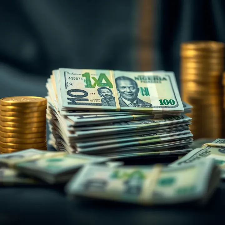 Financial Success and Contributions of Uche Paragon Stack of Nigerian naira notes symbolizing earnings contributing to the growth of the film industry