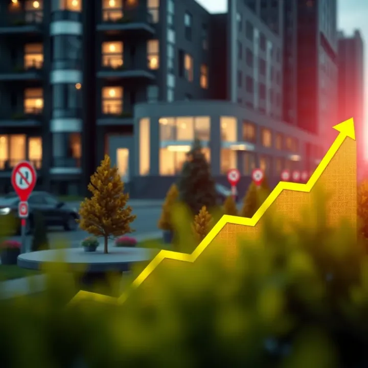 Investment Growth and Risk Considerations in Real Estate Crowdfunding Conceptual graphic representing investment growth and risk factors in real estate crowdfunding