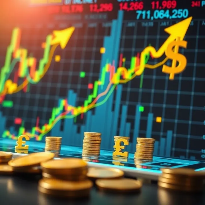 Visual Representation of Copy Trading and Portfolio Growth Conceptual illustration of investment growth with interconnected trading signals and Nigerian currency symbols