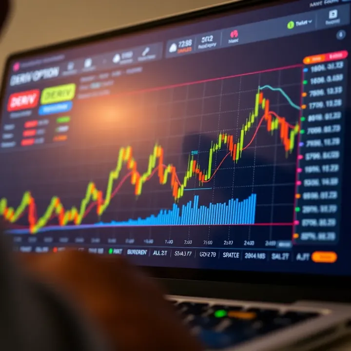 Graph showing binary options trading trends on the Deriv platform with Nigerian market indicators