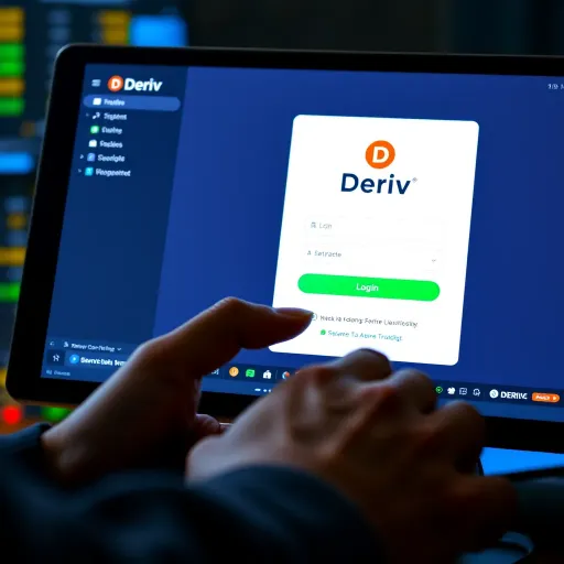 Accessing Deriv Login Interface for Nigerian Traders User accessing the Deriv login interface on a digital device with secure connection indicators