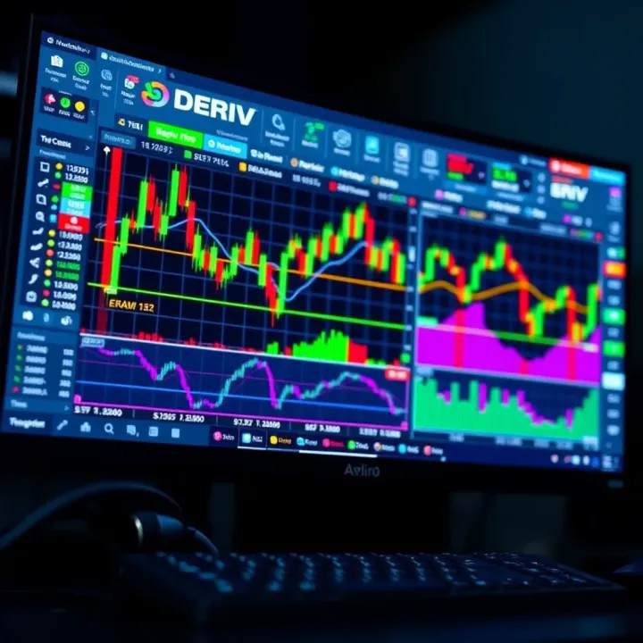 Trading platform displaying forex, commodities, and digital options charts on a computer screen