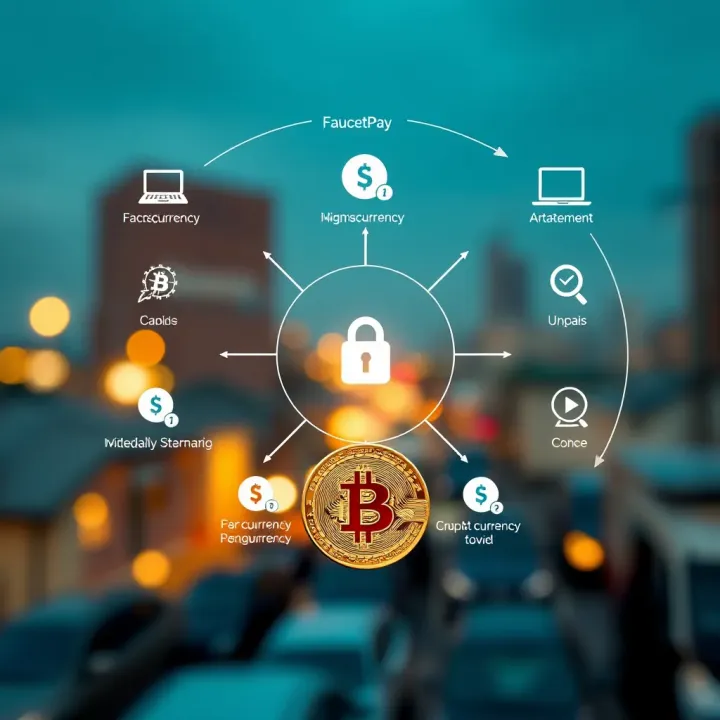Secure Cryptocurrency Transfers through FaucetPay for Nigerian Users Diagram illustrating secure cryptocurrency transfers using FaucetPay for Nigerian users