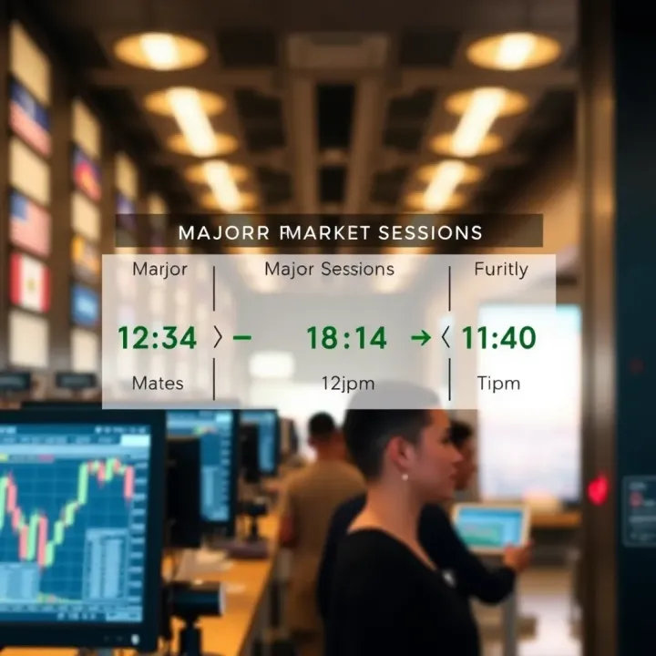 Diagram showing the four major forex market sessions aligned with Nigerian local time