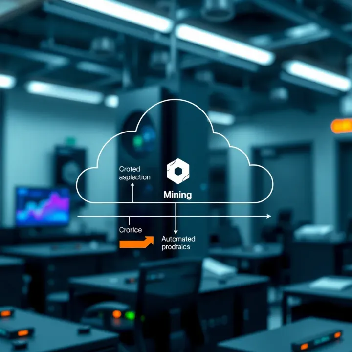 Diagram illustrating the integration of automated cryptocurrency trading and cloud mining services