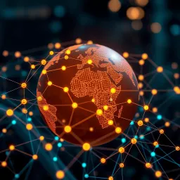 Exploring Blockchain Technology Foundations Illustration of blockchain technology concepts with digital nodes connected across a globe