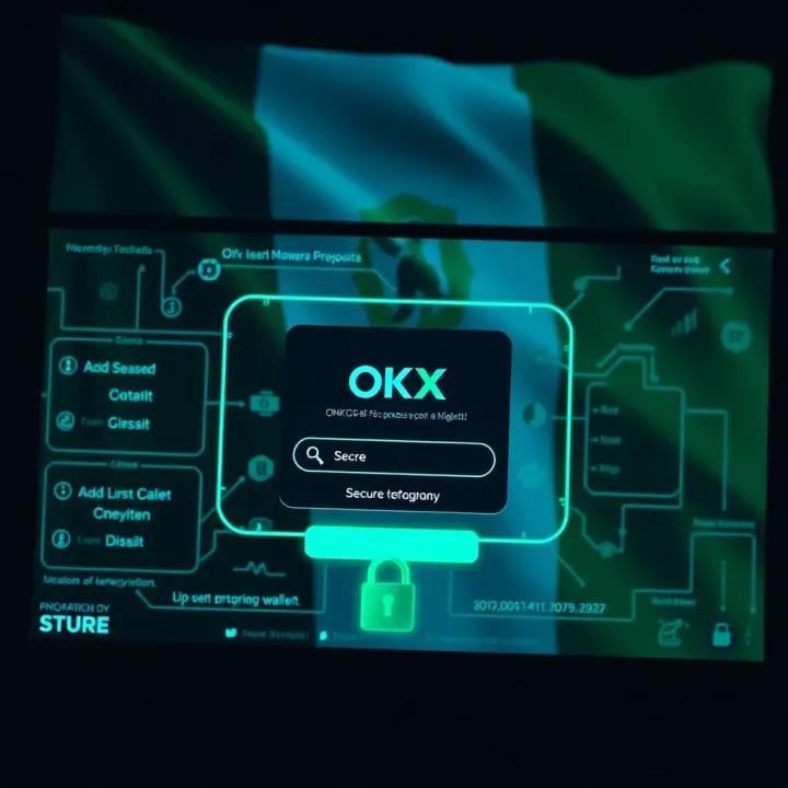 OKX Wallet Secure Access for Nigerian Crypto Users Secure login screen of OKX wallet with encryption and Nigerian flag in background