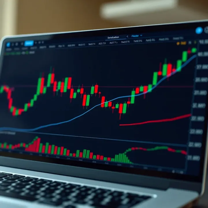 Forex trading chart showing risk management strategies with protective indicators and trend lines