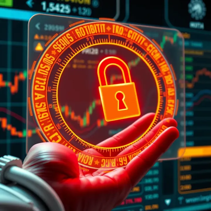 Secure digital interface illustrating the protection of personal information during trading