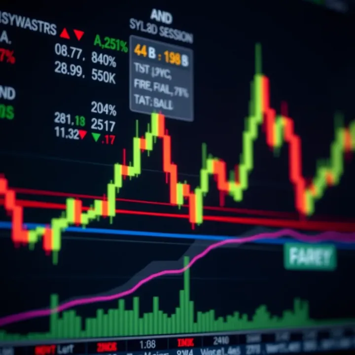 Forex Chart Highlighting Currency Pairs Active in Sydney Trading Session Forex chart showing currency pairs active during Sydney trading session with price movements and volatility indicators