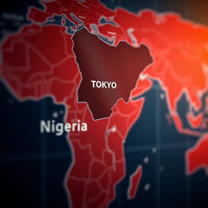World map highlighting Tokyo and Nigeria to show forex trading session overlap