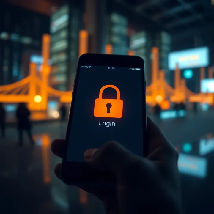 Secure Login Using Mobile-Based Authentication Illustration of secure login with mobile authentication in a digital environment