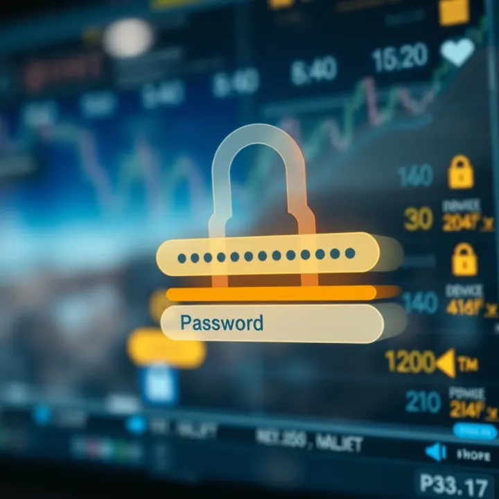 Graphical representation of two-factor authentication showing device and password security layers