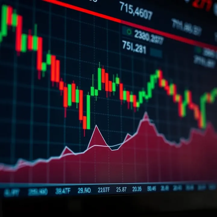 Graph showing dynamic price movement of a financial index on trading platform