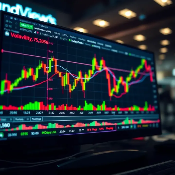 Trading Volatility 75 Index Binary Options with TradingView