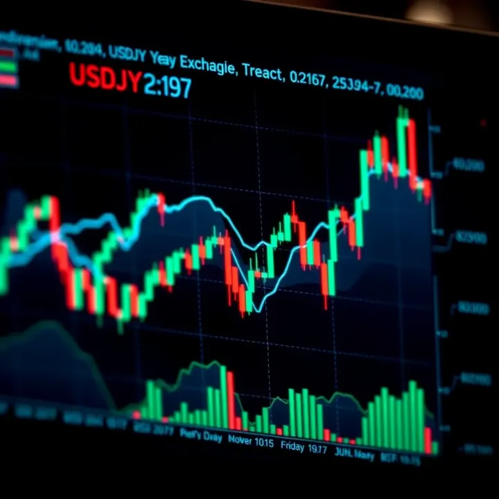 Graph showing economic indicators affecting USDJPY exchange rate with charts and data points
