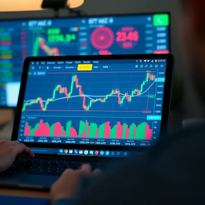 Deriv TradingView app interface showing interactive candlestick charts and technical indicators for market analysis