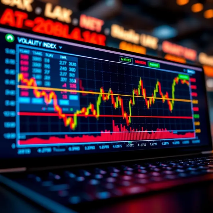 Binary Options Strategies and Risk Assessment for Volatility Index Trading Graph illustrating binary options trading strategies for the Volatility Index with risk indicators